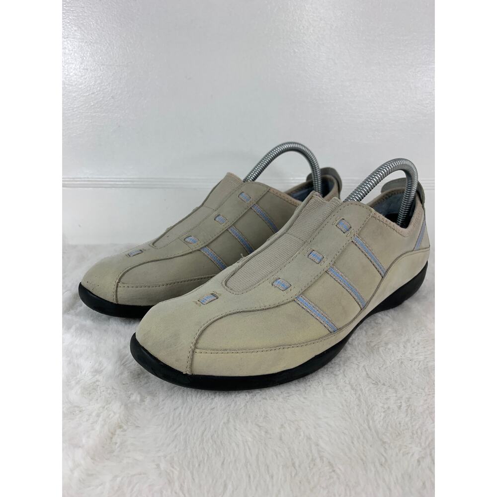 Clarks Women’s Slip-On Walking Shoes Beige/Teal Size 9M